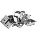 GRACE 304 Food Grade Square pots GN Pan Kitchen 1/9 1/6 1/4 1/3 Containers Lid 0.7mm Food pan Chafing Buffet Gastronorm Pan